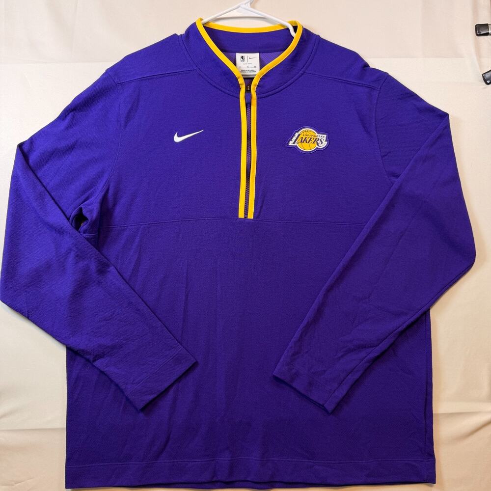 Nike Los Angeles Lakers Half Pullover Purple Dri FIT Mens Size XL